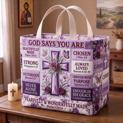 Chosen Faith Quilted Storage Basket GFTOMA13385