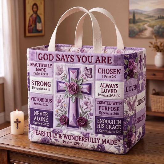 Chosen Faith Quilted Storage Basket GFTOMA13385