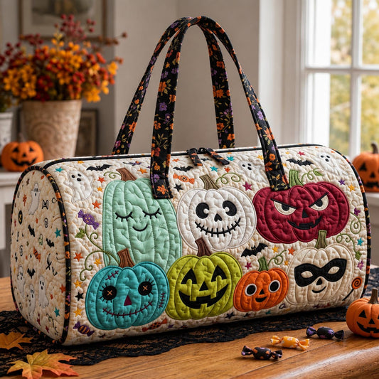 Spooky Pumpkin Quilted Duffle Bag GFTOMA13396