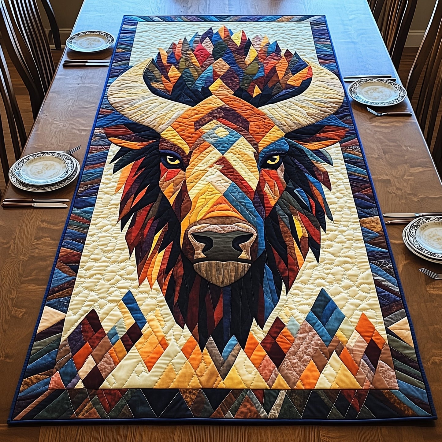 Majestic Bison Quilted Table Runner GFTOMA133