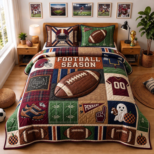 Football Season 3-Piece Quilted Bedding Set GFTOMA13419
