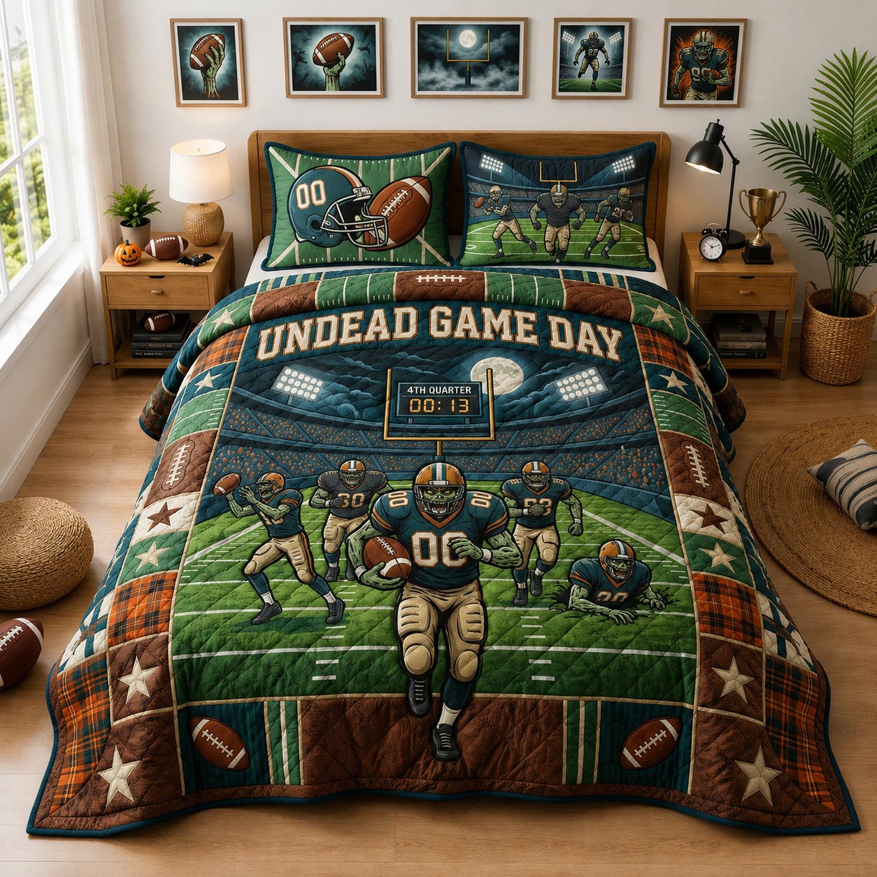 Undead Game Day 3-Piece Quilted Bedding Set GFTOMA13421