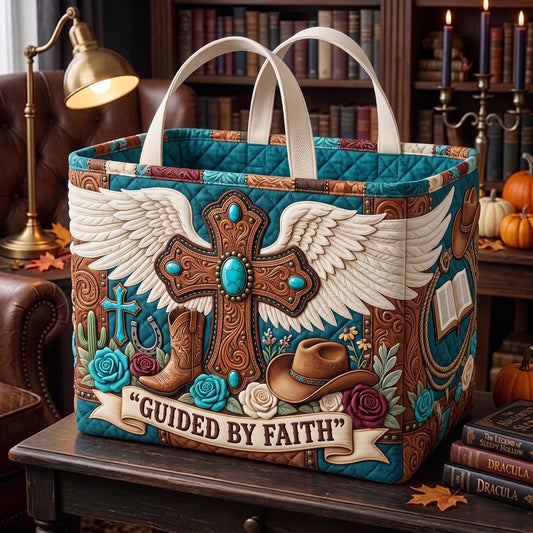 Guided By Faith Quilted Storage Basket GFTOMA13446