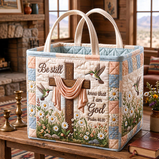 Know That I Am God Quilted Storage Basket GFTOMA13448