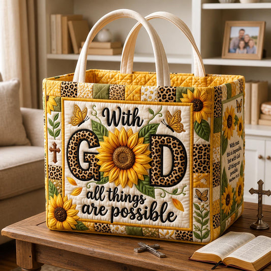 God Is Possible Quilted Storage Basket GFTOMA13450
