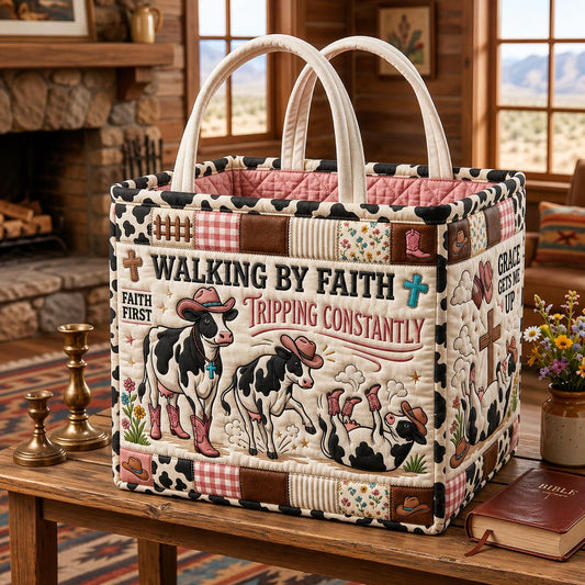 Walking By Faith Quilted Storage Basket GFTOMA13451