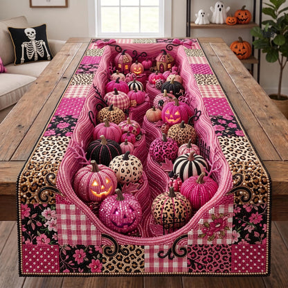Pink Pumpkin Quilted Table Runner GFTOMA13489