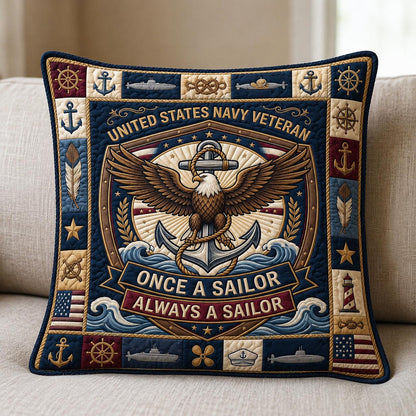 Navy Pride Quilted Pillow Case GFTOMA13497C1