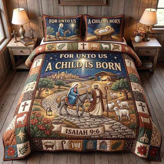 Child Is Born 3-Piece Quilted Bedding Set GFTOMA13509
