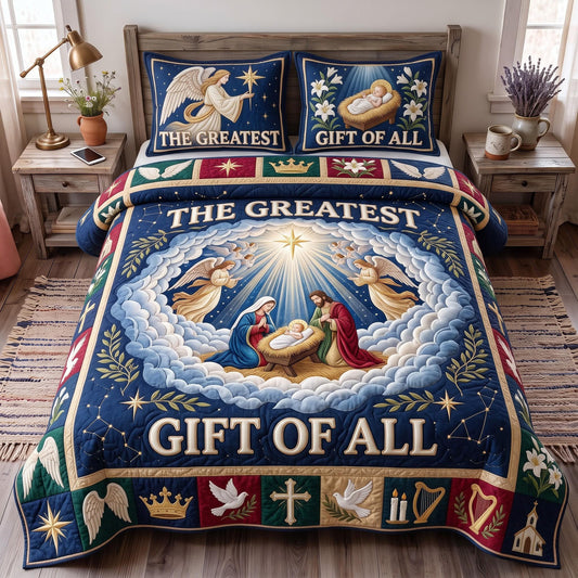 Heavenly Gift 3-Piece Quilted Bedding Set GFTOMA13512