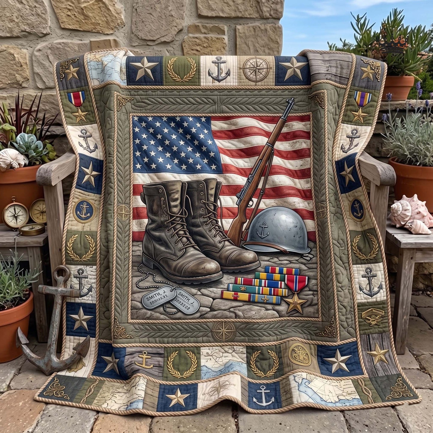 Navy Veteran Quilted Blanket GFTOMA13537