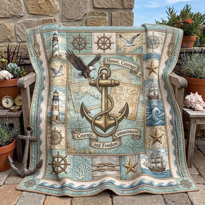 Navy Veteran Quilted Blanket GFTOMA13539