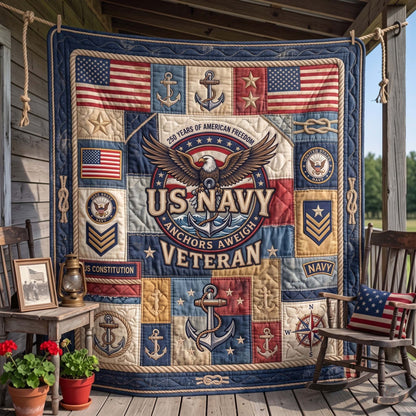 Navy Veteran Quilted Blanket GFTOMA13540