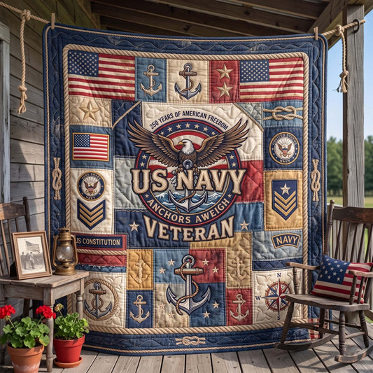 Navy Veteran Quilted Blanket GFTOMA13540