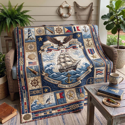 Navy Veteran Quilted Blanket GFTOMA13541