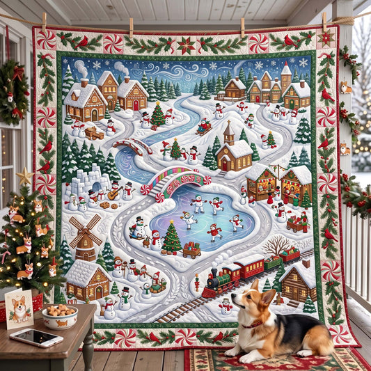 Winter Village Quilted Blanket GFTOMA13546