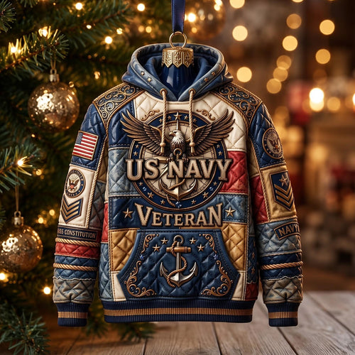 Navy Veteran Christmas Mica Ornament GFTOMA13557