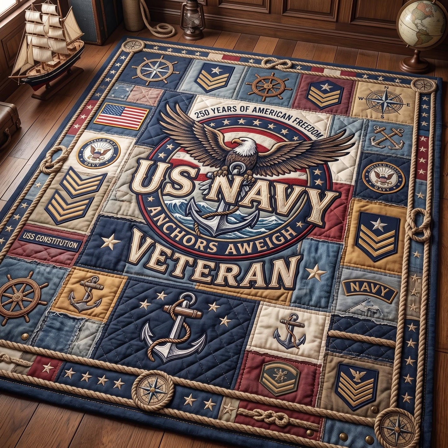 Navy Veteran Area Rug GFTOMA13571