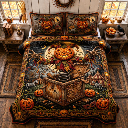Pumpkin Sorcery 3-Piece Quilted Bedding Set GFTOMA13576