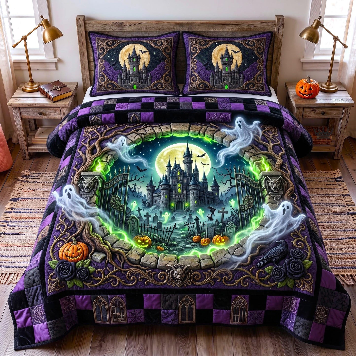 Haunted Portal 3-Piece Quilted Bedding Set GFTOMA13577