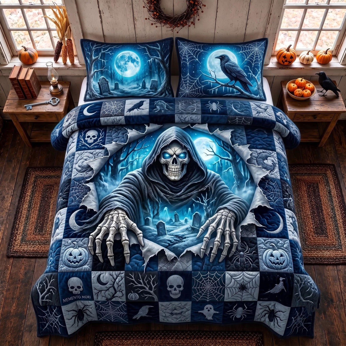 Grim Reaper 3-Piece Quilted Bedding Set GFTOMA13578
