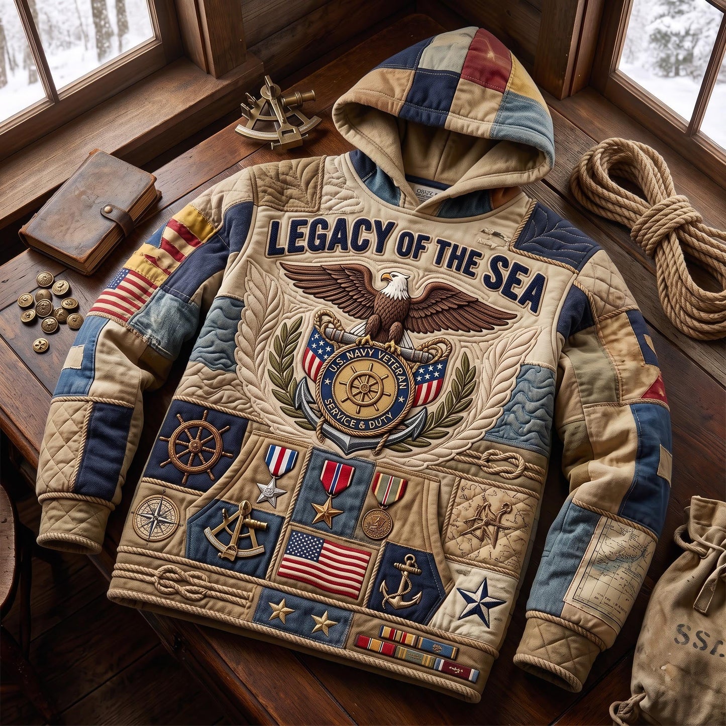 Navy Veteran Hoodie GFTOMA13590
