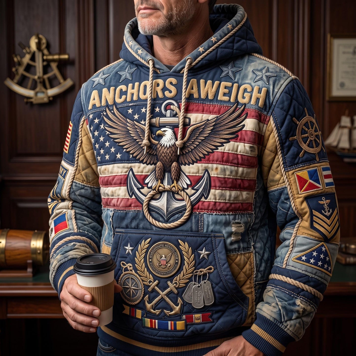 Navy Veteran Hoodie GFTOMA13592
