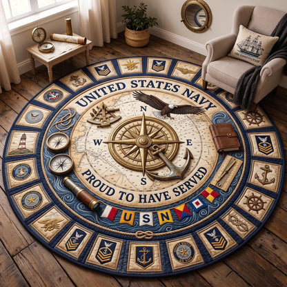 Navy Pride Quilted Round Mat GFTOMA13602