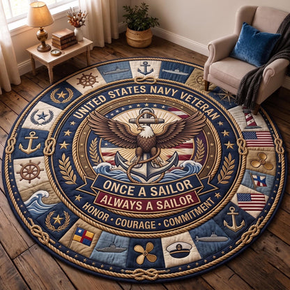 Navy Pride Quilted Round Mat GFTOMA13605