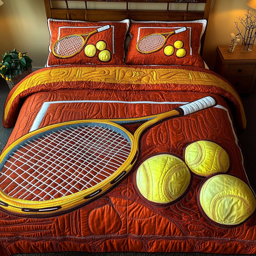 Tennis Time 3-Piece Quilted Bedding Set GFTOMA1363