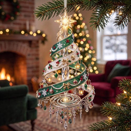 Spiral Tree Christmas Mica Ornament GFTOMA13634