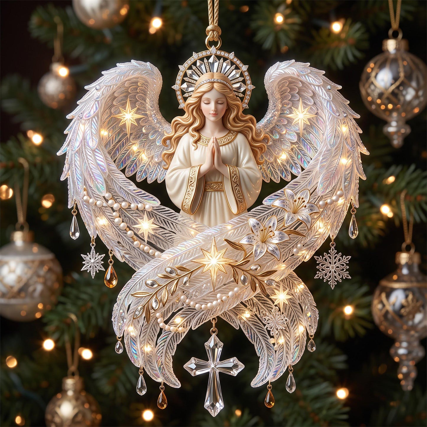 Angel Wings Christmas Mica Ornament GFTOMA13639