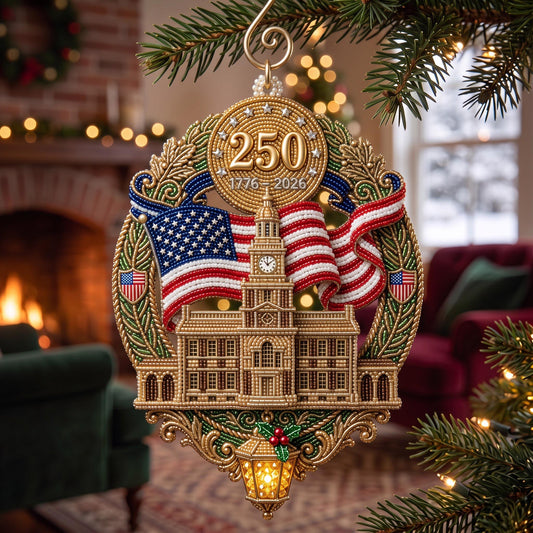 Liberty Bell Christmas Mica Ornament GFTOMA13640