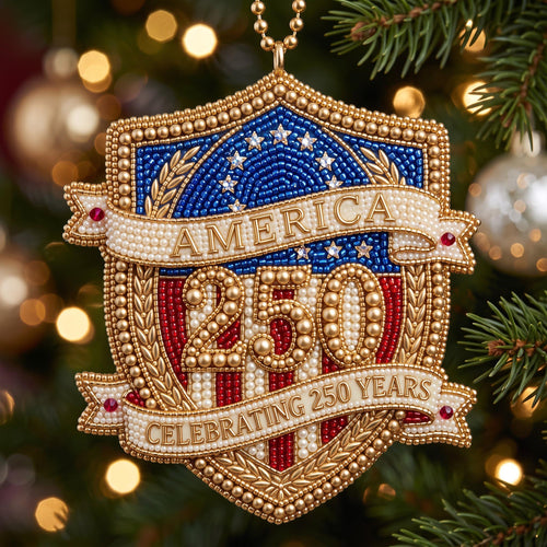 America 250 Christmas Mica Ornament GFTOMA13641
