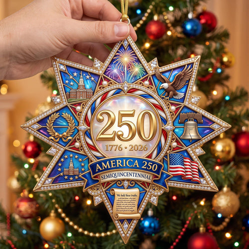 Freedom Star Christmas Mica Ornament GFTOMA13642