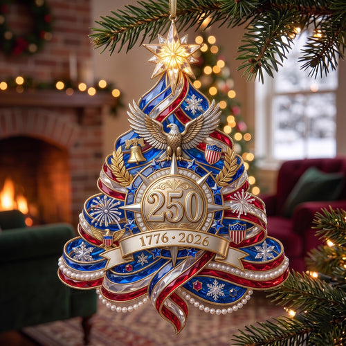 America 250 Christmas Mica Ornament GFTOMA13645