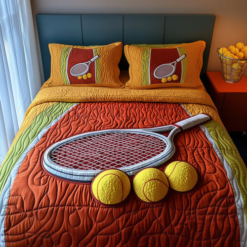 Tennis Time 3-Piece Quilted Bedding Set GFTOMA1365