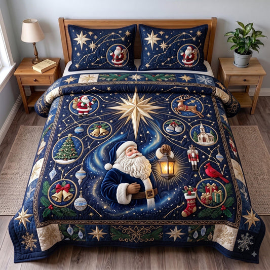 Celestial Santa 3-Piece Quilted Bedding Set GFTOMA13659