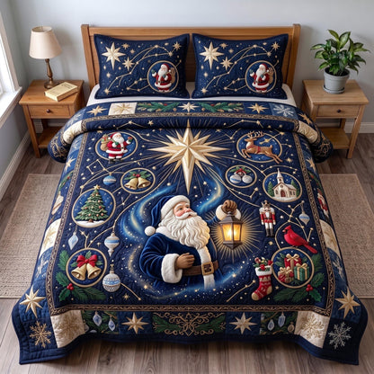 Celestial Santa 3-Piece Quilted Bedding Set GFTOMA13659