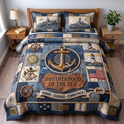 Navy Pride 3-Piece Quilted Bedding Set GFTOMA13666