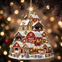 Barn Village Christmas Mica Ornament GFTOMA13670