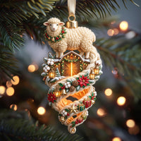 Lamb Lantern Christmas Mica Ornament GFTOMA13673