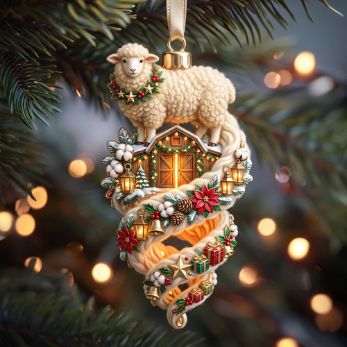 Lamb Lantern Christmas Mica Ornament GFTOMA13673