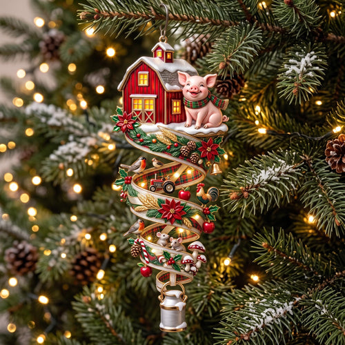 Farm Spiral Christmas Mica Ornament GFTOMA13674