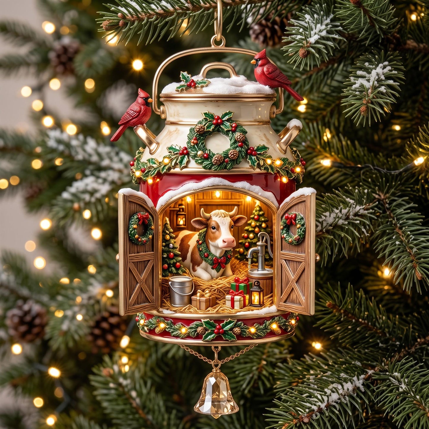 Stable Lantern Christmas Mica Ornament GFTOMA13678