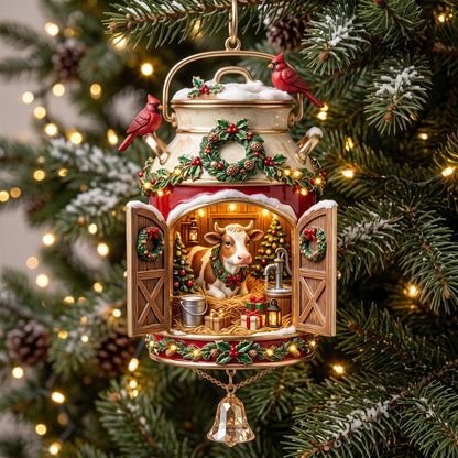 Farmhouse Holiday Christmas Mica Ornament