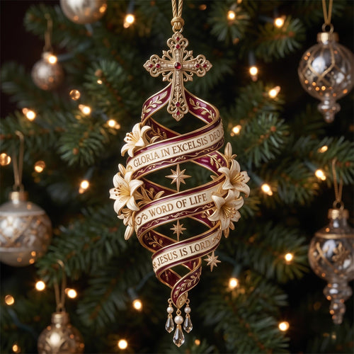 Faith Ribbon Christmas Mica Ornament GFTOMA13681