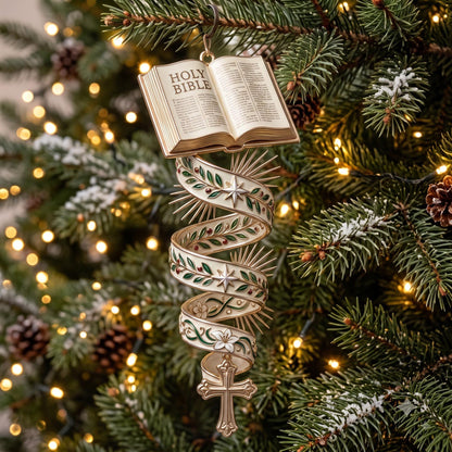Faith Spiral Christmas Mica Ornament