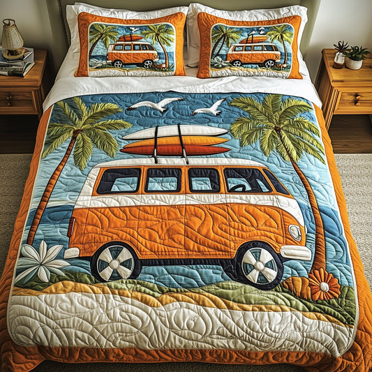 Hippie Van 3-Piece Quilted Bedding Set GFTOMA1370