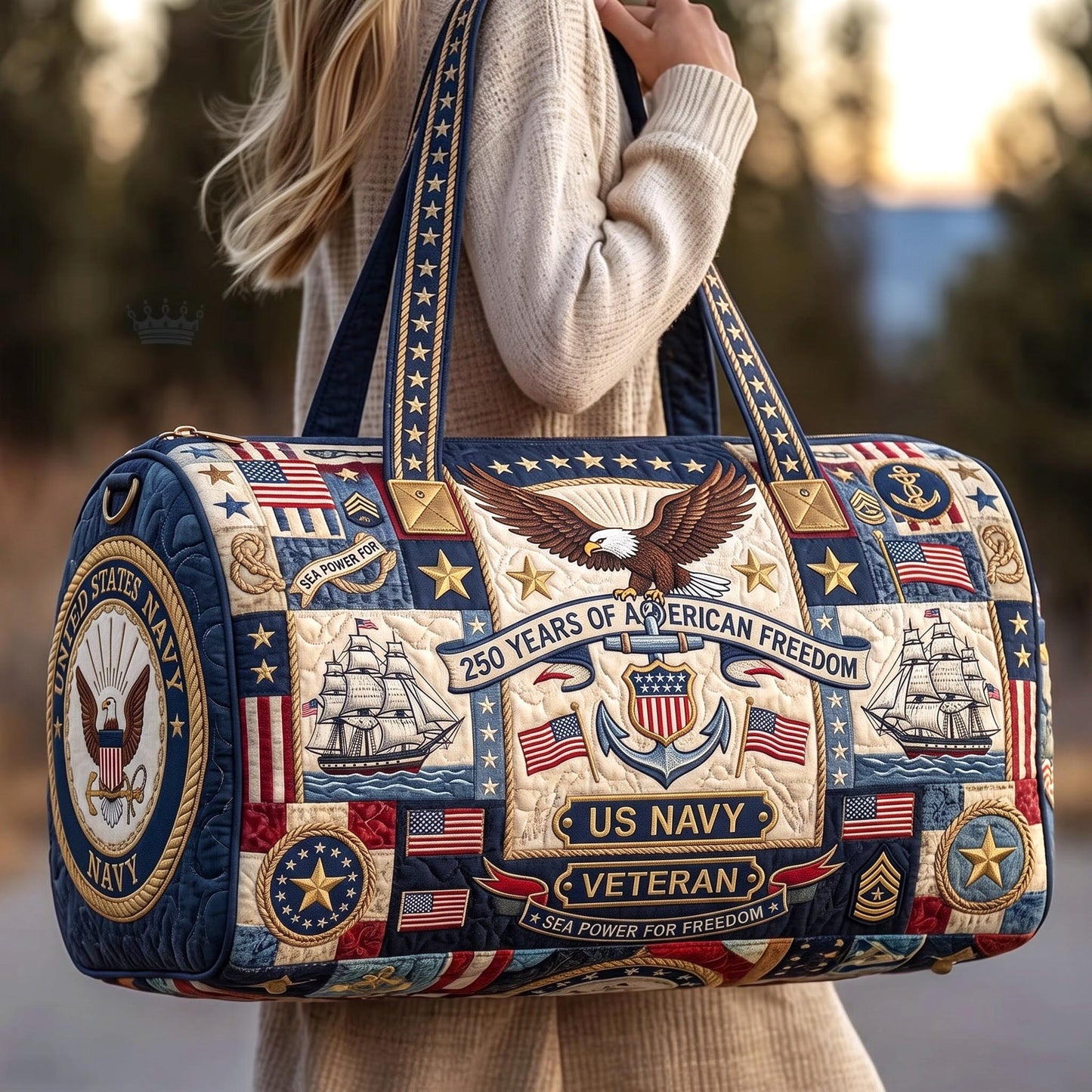 Navy Pride Quilted Duffle Bag GFTOMA13715